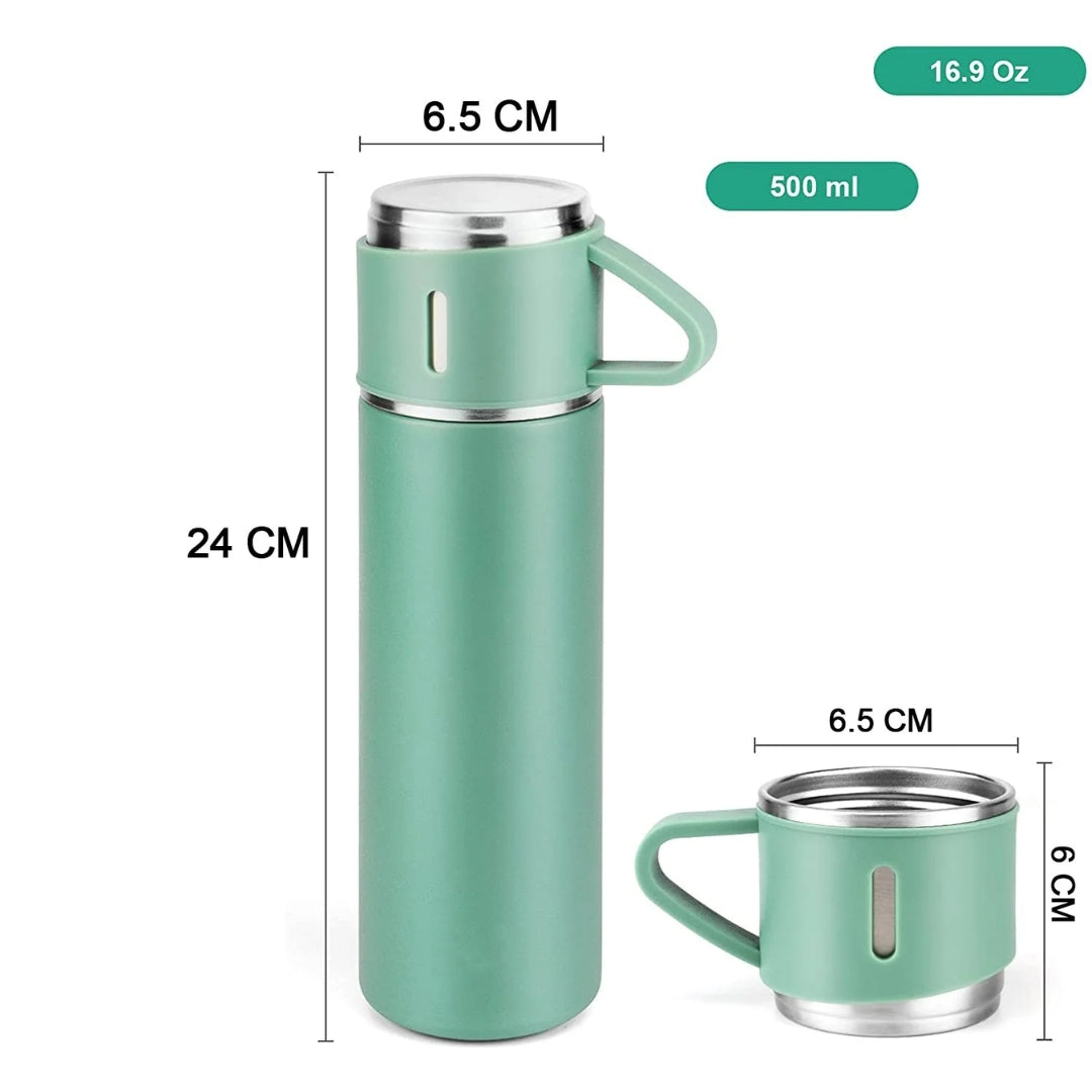 Personalized Vacuum Flask With 2 Cups (500 ml)