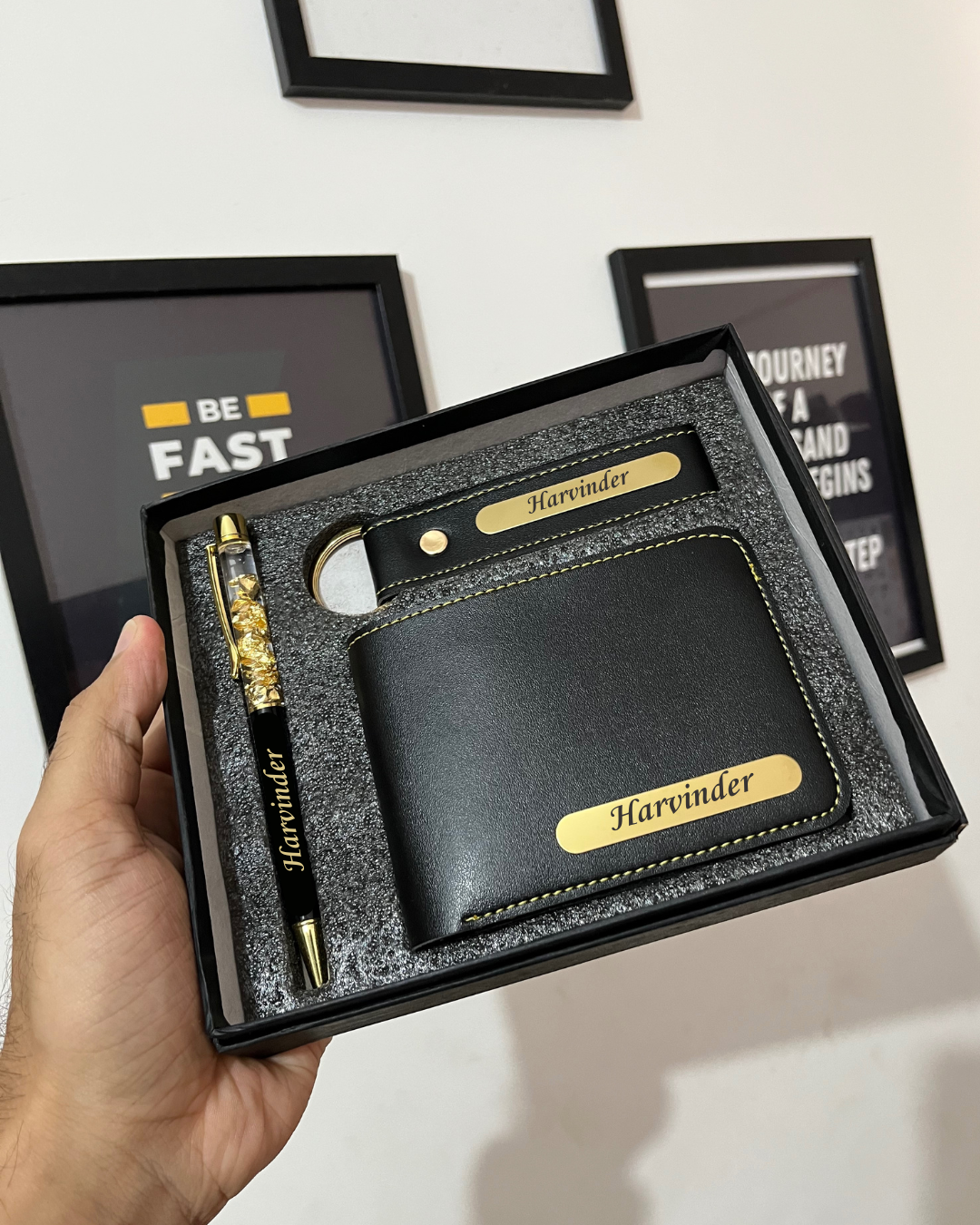 Personalized Wallet, Keychain and Pen Men's Combo 1.0 (3 Pcs)