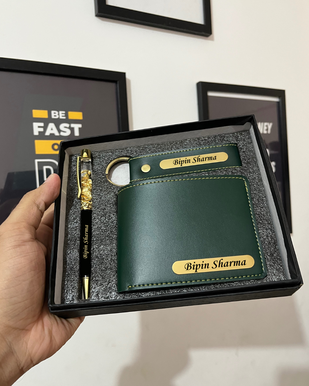 Personalized Wallet, Keychain and Pen Men's Combo 1.0 (3 Pcs)