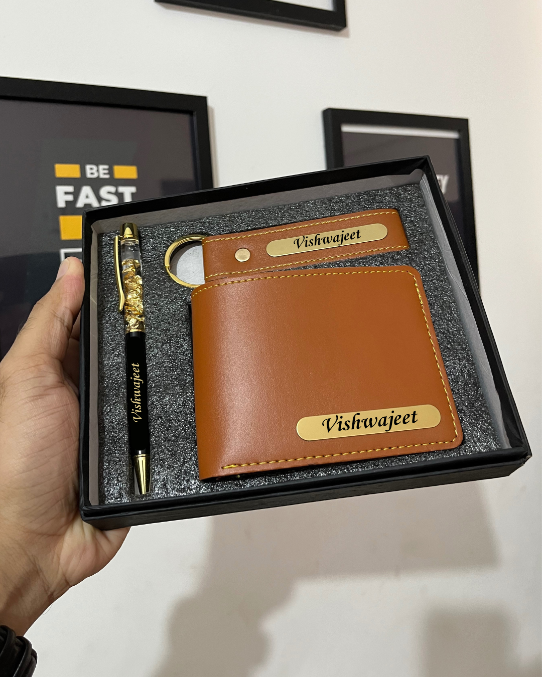 Personalized Wallet, Keychain and Pen Men's Combo 1.0 (3 Pcs)