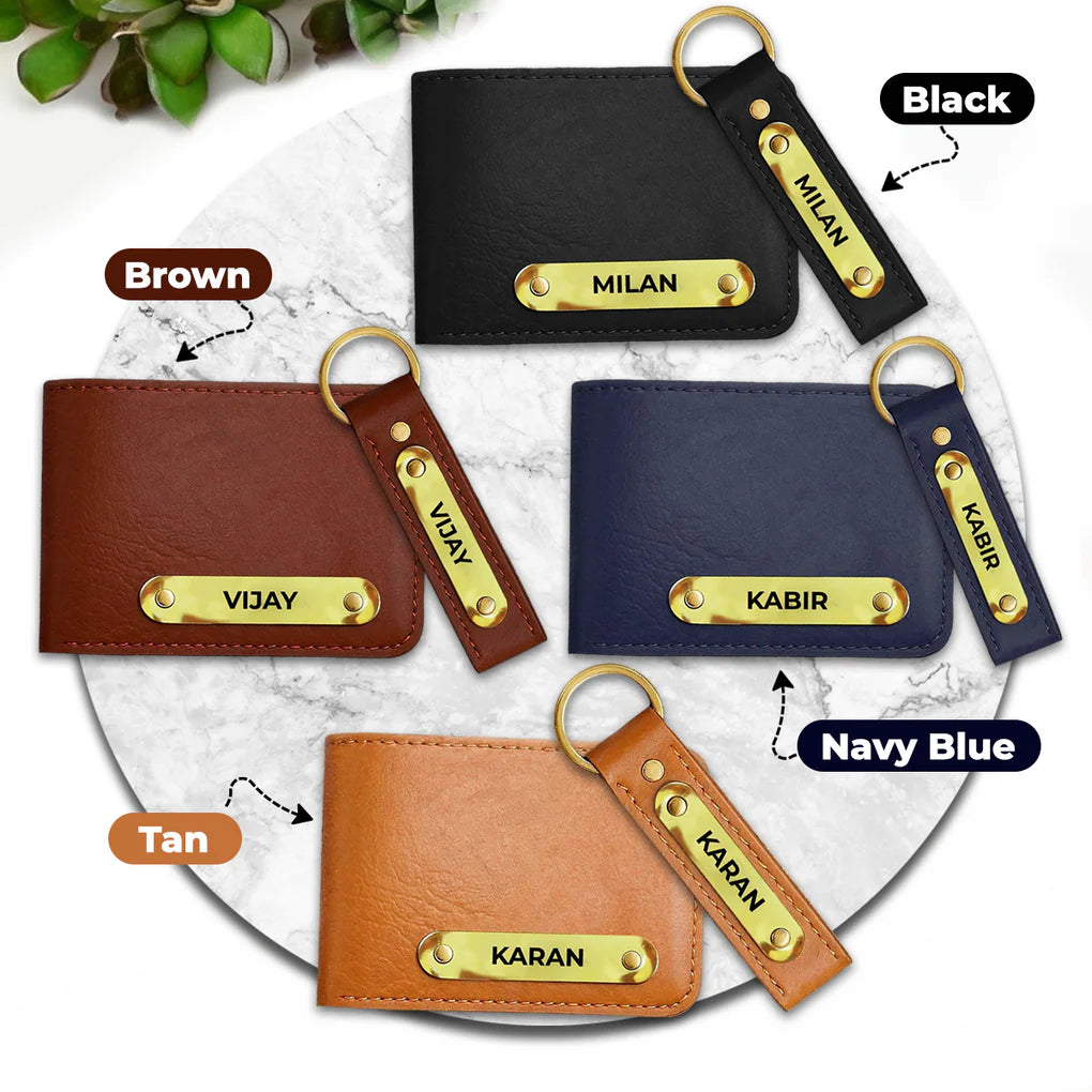 Personalised Name wallet and keychain combo