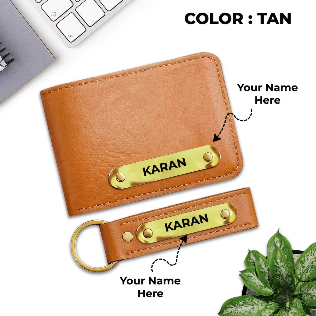 Personalised Name wallet and keychain combo