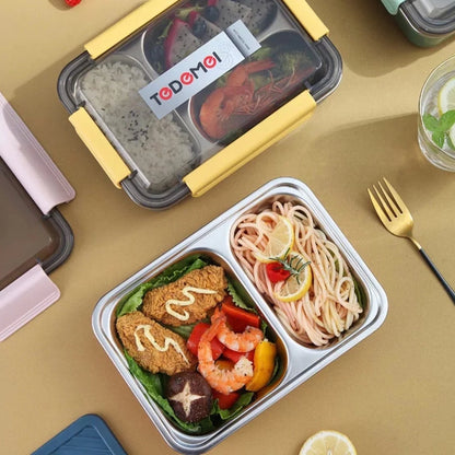 2 Compartment Tedemei Stainless Steel Lunch Box (100% Leak Proof)