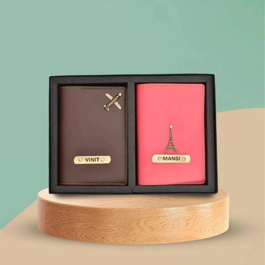 Personalized Passport Cover Combo for Couple