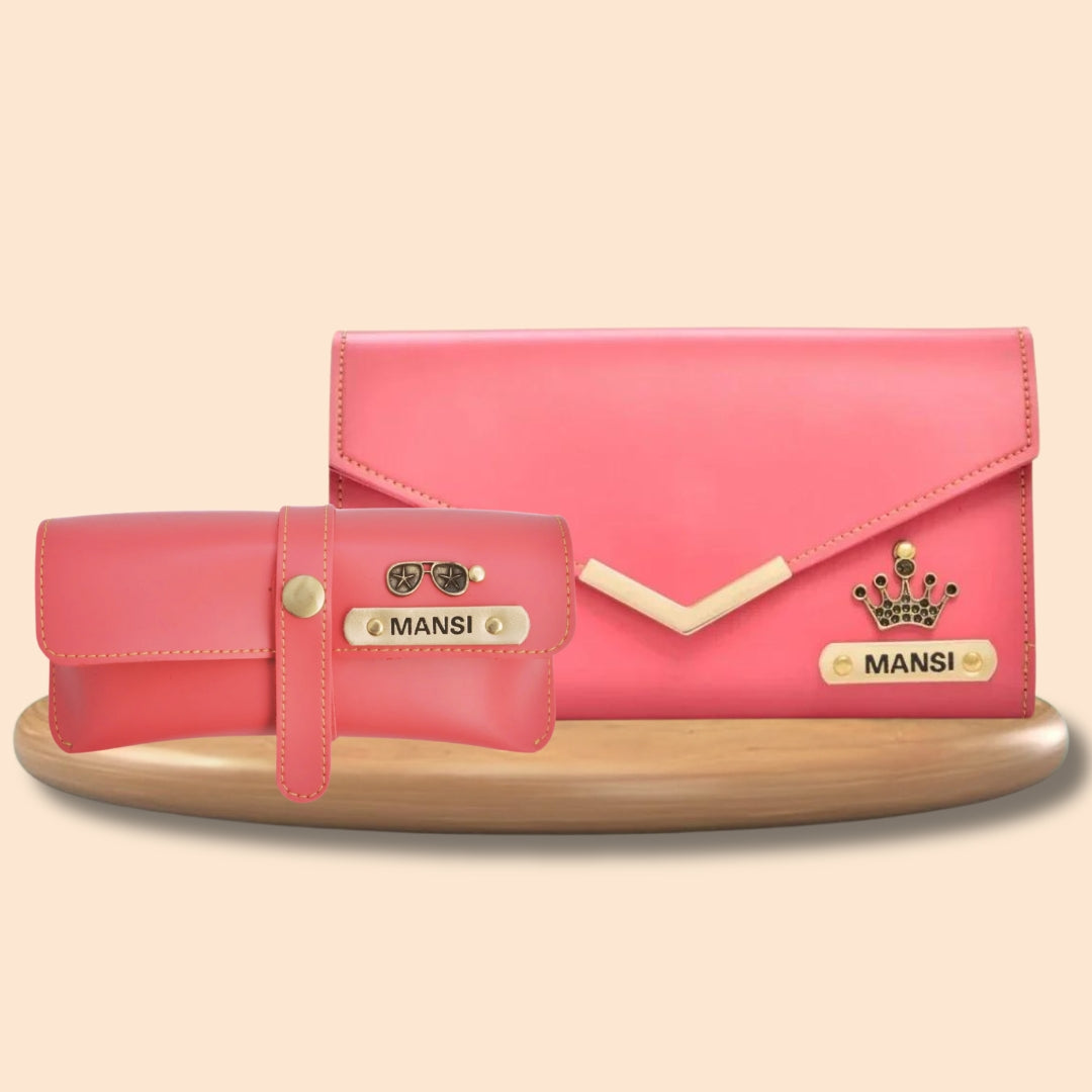 Personalized Gift Combo For Women (Wallet & Eye-ware Case)