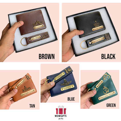 Personalized Name Wallet and Keychain Combo