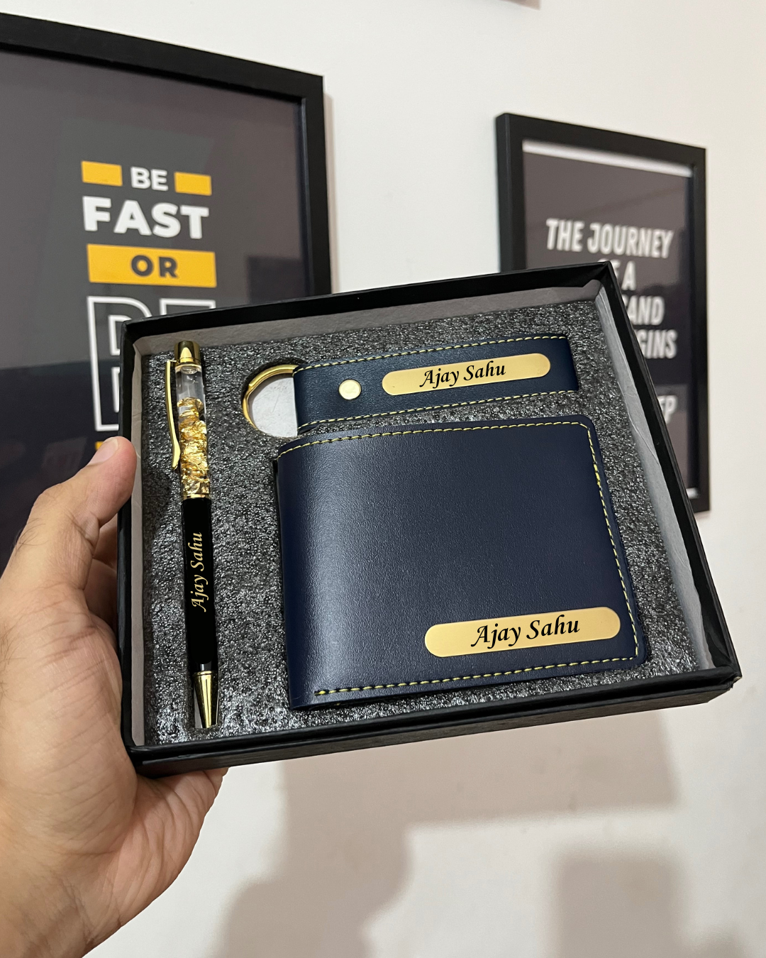 Personalized Wallet, Keychain and Pen Men's Combo 1.0 (3 Pcs)