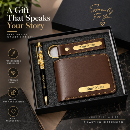 Personalized Wallet Keychain & Pen Combo for him✨